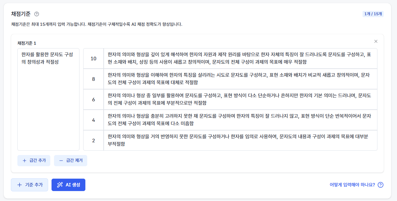 한문 채점기준